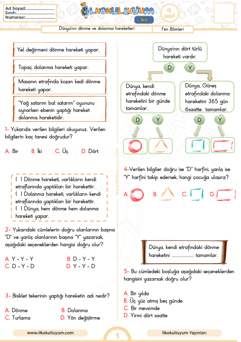 Dünya`nın Dönme ve Dolanma Hareketleri(2022-2023)