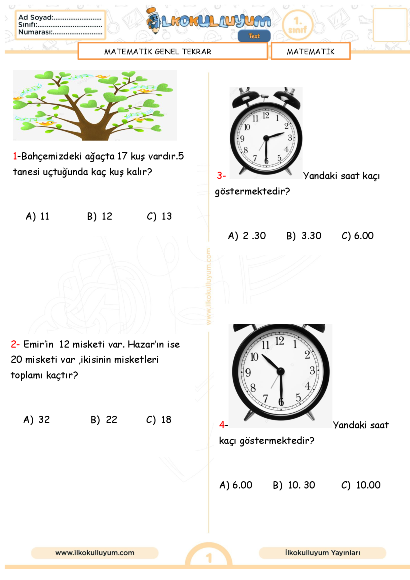 NİSAN MATEMATİK TEKRAR