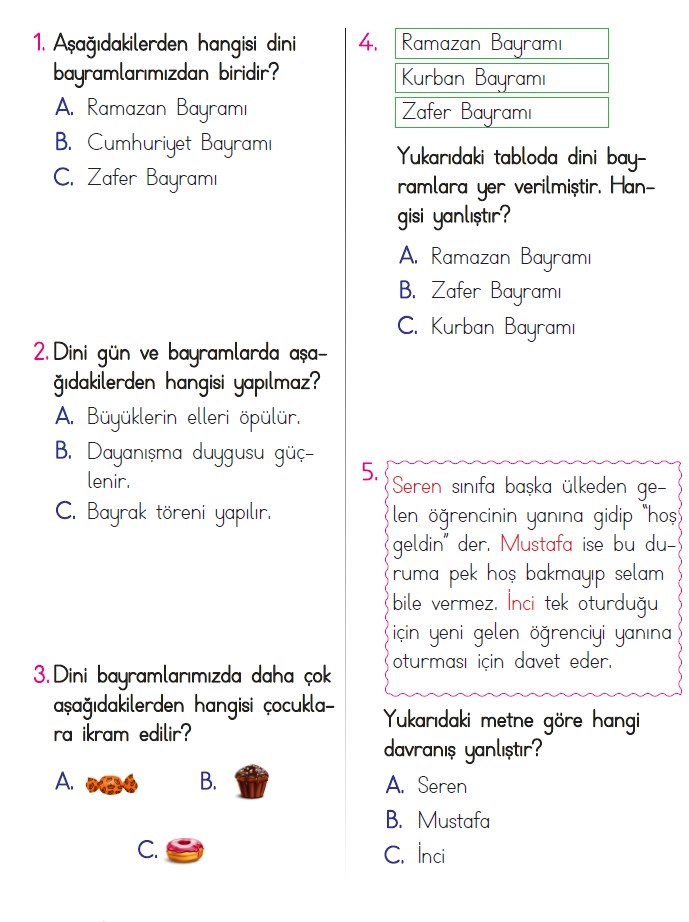 Hayat Bilgisi Online Test-4