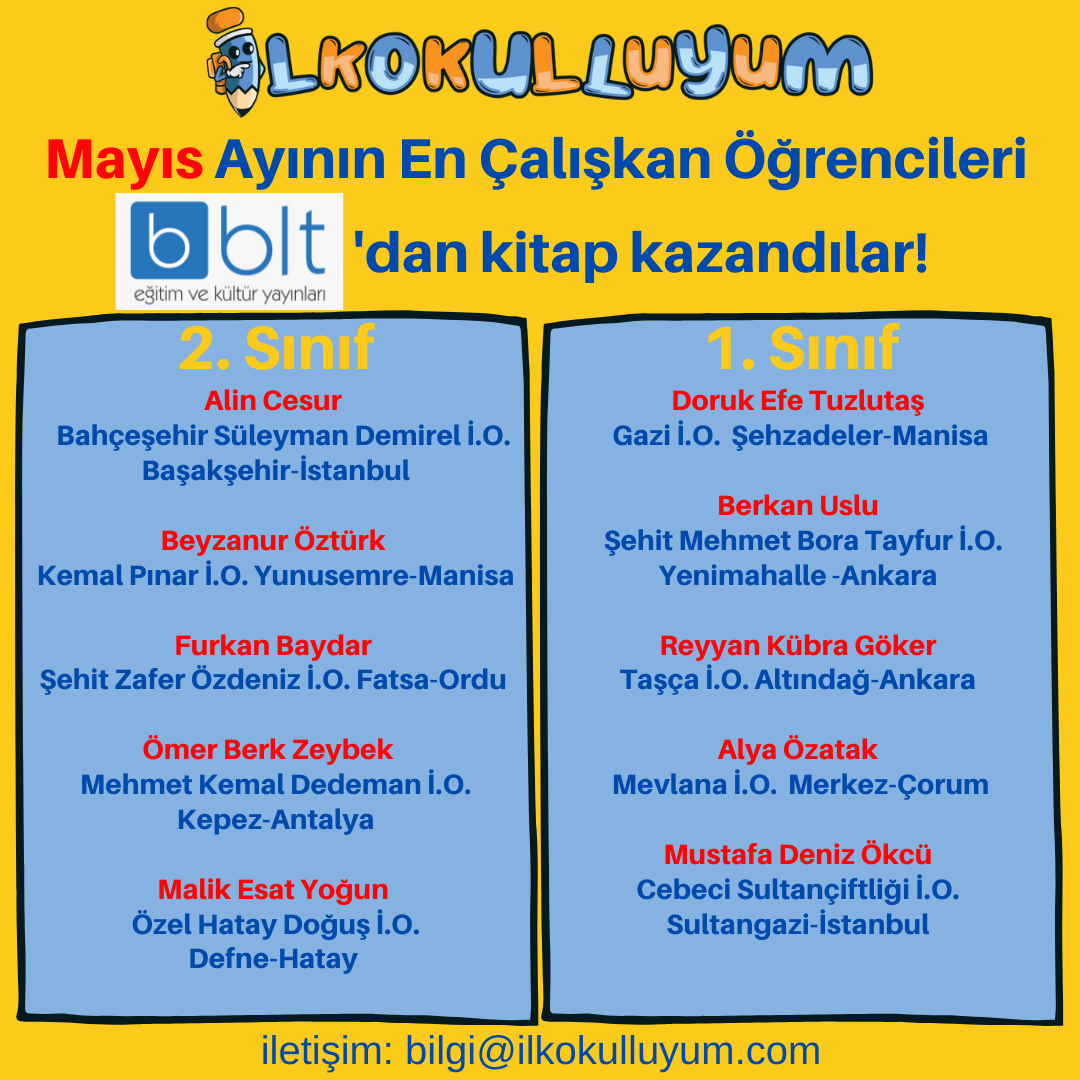 MAYIS AYI ÇALIŞKANLARI BELLİ OLDU!